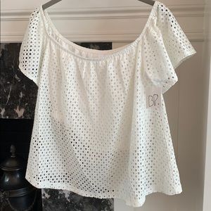 Off the shoulder white top